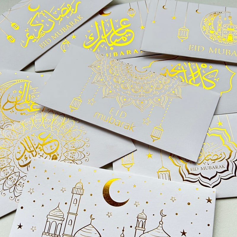 general Kraft Paper Ramadan Gift Envelopes with Gold Foil - Moon, Star & Mosque Print, Perfect for Eid Party Gifts & Cash Gifting - Image 2